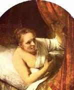 REMBRANDT Harmenszoon van Rijn Junge Frau im Bett oil on canvas